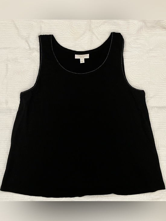 Charter Club Tops - Charter Club Linen Blend Rhinestone Trim Tank Top - Women's Size L